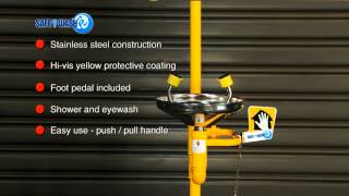 Combination Safety Shower and Eyewash Station  Floor Mounted PSRSH001 [upl. by Esikram]