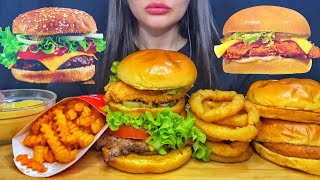 ASMR FAST FOOD  BURGERS  SPICY FRIES MUKBANG  EATING SOUNDS [upl. by Lenwood251]