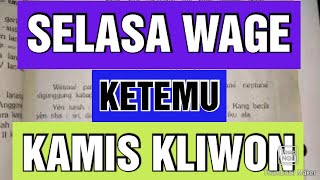 WETON JODOH SELASA WAGE DAN KAMIS KLIWON [upl. by Noemad]