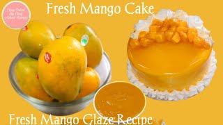 Mango Glaze Cake Decoration  Mango Gel Cake  Mango Cheesecake Decoration  Mango Cake Decorating [upl. by Hassin710]