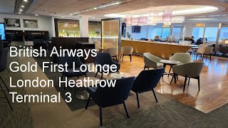 British Airways Galleries First lounge London Heathrow Terminal 3 [upl. by Enaxor800]