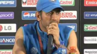 Ms Dhoni talks at the press conference after wining the world cup 2011 [upl. by Nwahsel]