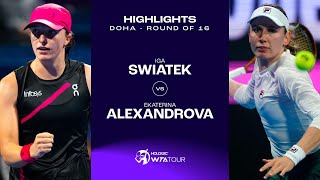 Iga Swiatek vs Ekaterina Alexandrova  2024 Doha Round of 16  WTA Match Highlights [upl. by Annod]