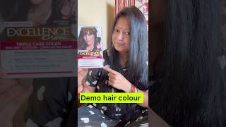 L’Oréal paris hair color dark brown demo review brownhaircolor lorealparis hairchair shorts yt [upl. by Stannwood]