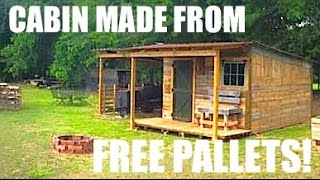 This Tiny HouseCabin was made from FREE Pallets [upl. by Greenfield]