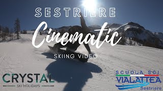 Sestriere 4K Cinematic skiing video  2020 [upl. by Ayikal862]