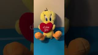 Tweety bird Valentine’s Day I wuv you plush sings [upl. by Aihsel]