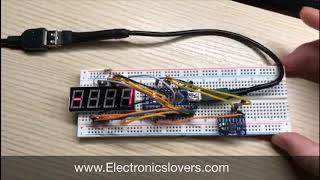 Interfacing of 7 segment4 Digit Display with GY521 Accelerometer Sensor [upl. by Alilad]