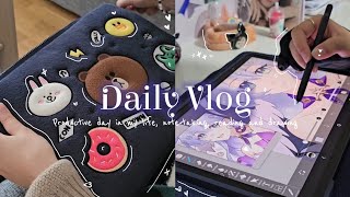 Daily vlog ֙⋆ 🎨 Productive day in my life notetaking reading and drawing [upl. by Anaul]