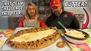 This 13000 Calorie Finnish Karjalanpiirakka Challenge w KatinaEatsKilos Has 2 LBS of Butter [upl. by Ailb730]