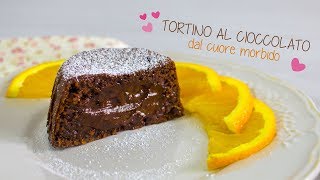 TORTINO AL CIOCCOLATO CON CUORE FONDENTE  al profumo di ARANCIA  Senza Uova [upl. by Affer]