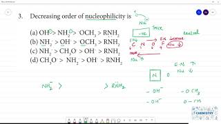 Decreasing order of nucleophilicity is [upl. by Simon603]