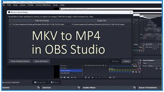 How to Convert MKV to MP4 Using OBS Studio Remux [upl. by Carmelia]