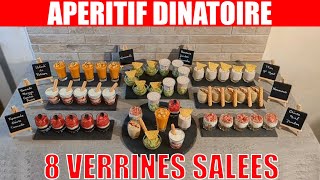 APERITIF EN VERRINE BUFFET DE 8 VERRINES SALEES APERITIF POUR FETE BANQUET APERITIF DINATOIRE [upl. by Ydaf]