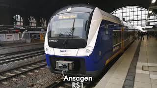 RegioSBahnNWB Ansagen RS1 BremenFarge  VerdenAller [upl. by Eimilb85]