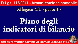 Armonizzazione DLgs 1182011  Allegato 41  Piano degli indicatori di bilancio 2542024 [upl. by Stuppy]