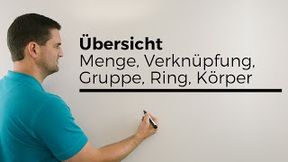 Übersicht Menge Verknüpfung Gruppe Ring Körper algebraische Strukturen  Mathe by Daniel Jung [upl. by Amsirp]