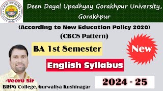 BA 1st Sem English Syllabus 202425 Ddu BA 1st Semester English Syllabus details 202425 [upl. by Wixted168]