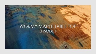 Thousand Lakes  Wormy Maple Table Top  Stabilized with epoxy resin  Part 1 [upl. by Uohk]