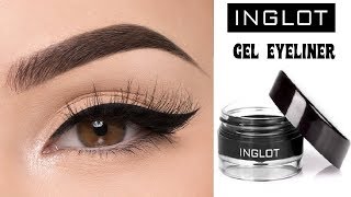 INGLOT AMC Eyeliner Gel 77 Black  First Impressions Review And Swatches [upl. by Styles]