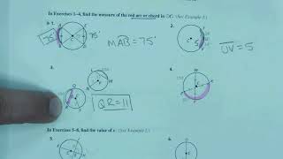 Lesson 103 Using Chords Big IdeasPage 857858Minor Arc congruency Perpendicular chord bisector [upl. by Ahtnahc]