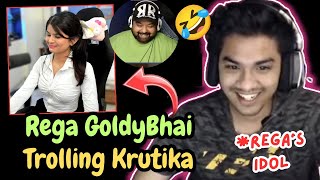 Rega GoldyBhai Trolling Krutika🤣  Rega Idol Revealed by GoldyBhai🫣 regaltos mortal funny [upl. by Toomay445]