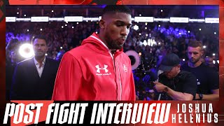 Anthony Joshua amp Eddie Hearn React To Helenius Win Wilder Next [upl. by Lynett]