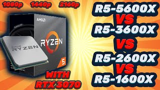 Ryzen 5 5600X vs 3600X vs 2600X vs 1600X  Game Performance Comparison [upl. by Eelra]