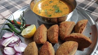 राजस्थानी दालबाफला Bafla Bati DalBafla recipe How to make DalBafla [upl. by Akinit172]