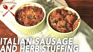 Italian Sausage and Herb Stuffing  Isobe Food [upl. by Assilem]