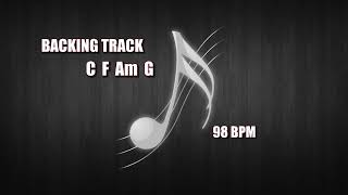 BACKING TRACK  C F Am G 98 BPM [upl. by Eened505]