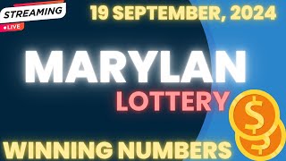 Maryland Midday Lottery Results For  19 Sep 2024  Pick 3  Pick 4  Pick 5  Powerball Cash4life [upl. by Silrak]