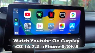 How To Watch Youtube On Carplay iOS 1672  iPhone X88 [upl. by Nalaf758]