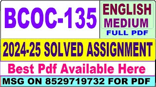 BCOC 135 solved assignment 202425  bcoc 135 solved assignment 2025 in English  ignou bcoc135 [upl. by Magree577]