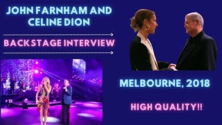 John Farnham and Celine Dion Backstage Interview  Melbourne 2018 [upl. by Carlene77]