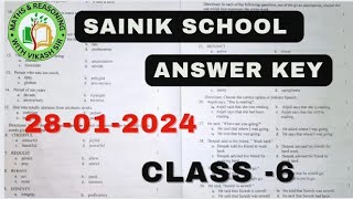 Sainik school 2024 paper solution and answer key  Sainik school class 6 answer key  aissee 2024 [upl. by Storer871]