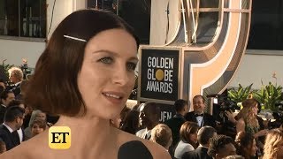 Caitriona Balfe Teases a Lot of Rescues on Outlander  Golden Globes 2019 Red Carpet Interview [upl. by Winson]