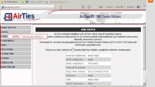 Airties RT104  Modem Kurulumu TTNET [upl. by Naes]