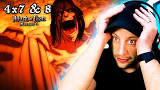 ITS ACTUALLY TOO MUCH Anime Newbie Reacts To Attack On Titan S4 E7amp8 [upl. by Bartlett]