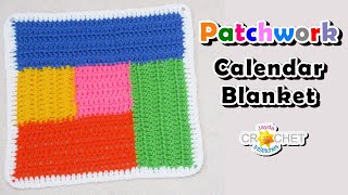 Crochet Log Cabin 12quot Square  Patchwork Calendar Blanket  May [upl. by Thalia]