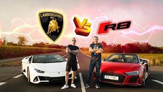 Moje Audi R8 Spyder VS nowe Lamborghini IsAmUxPompa  Porównanie i prezentacja Konkurs [upl. by Tiffany613]