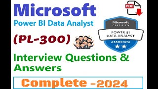 Download PDF of Microsoft PL300  Microsoft Power BI Data Analyst  Interview Questions amp Answers [upl. by Barron]