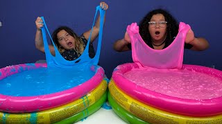 Super Fluffy Pools Full Of DIY Slime ELMER’S FLUFFY GLUE ALL VS AMAZON BASICS FLUFFY SCHOOL GLUE [upl. by Ewold]