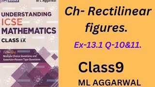 Rectilinear figures ex 131Q10amp11class 9ml aggarwal [upl. by Letizia]