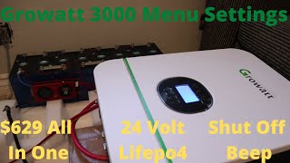 Growatt 3000TL LVM 24P Inverter Menu Settings Explained [upl. by Shiau694]