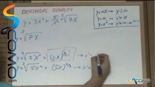 Resolver derivadas simples con raíces 1º Bachillerato tecnológico [upl. by Silirama]