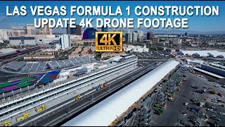 Las Vegas Formula 1 Construction Grandstand Update 4K Drone Footage [upl. by Collie467]