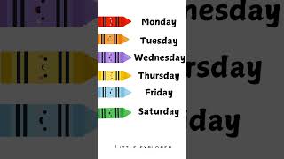 How many days are there in a week nursery rhymes song  education shorts rhymes kids weekdays [upl. by Richardo]