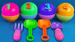 Play Doh Ice Cream Cups Slime Surprise Eggs Learn Colors Squishy Smile Surprise Toys [upl. by Sonafets]