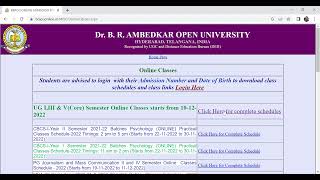 UG I III amp V Semester online classes schedule  How to login for classes  Students login  BRAOU [upl. by Asertal]